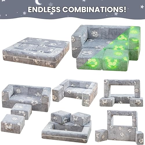 Miniatura 3 de Sofá para niños pequeños, que brilla en la oscuridad, sofá plegable para niños, sofá plegable para sala de juegos, espuma de juego plegable y cojín
