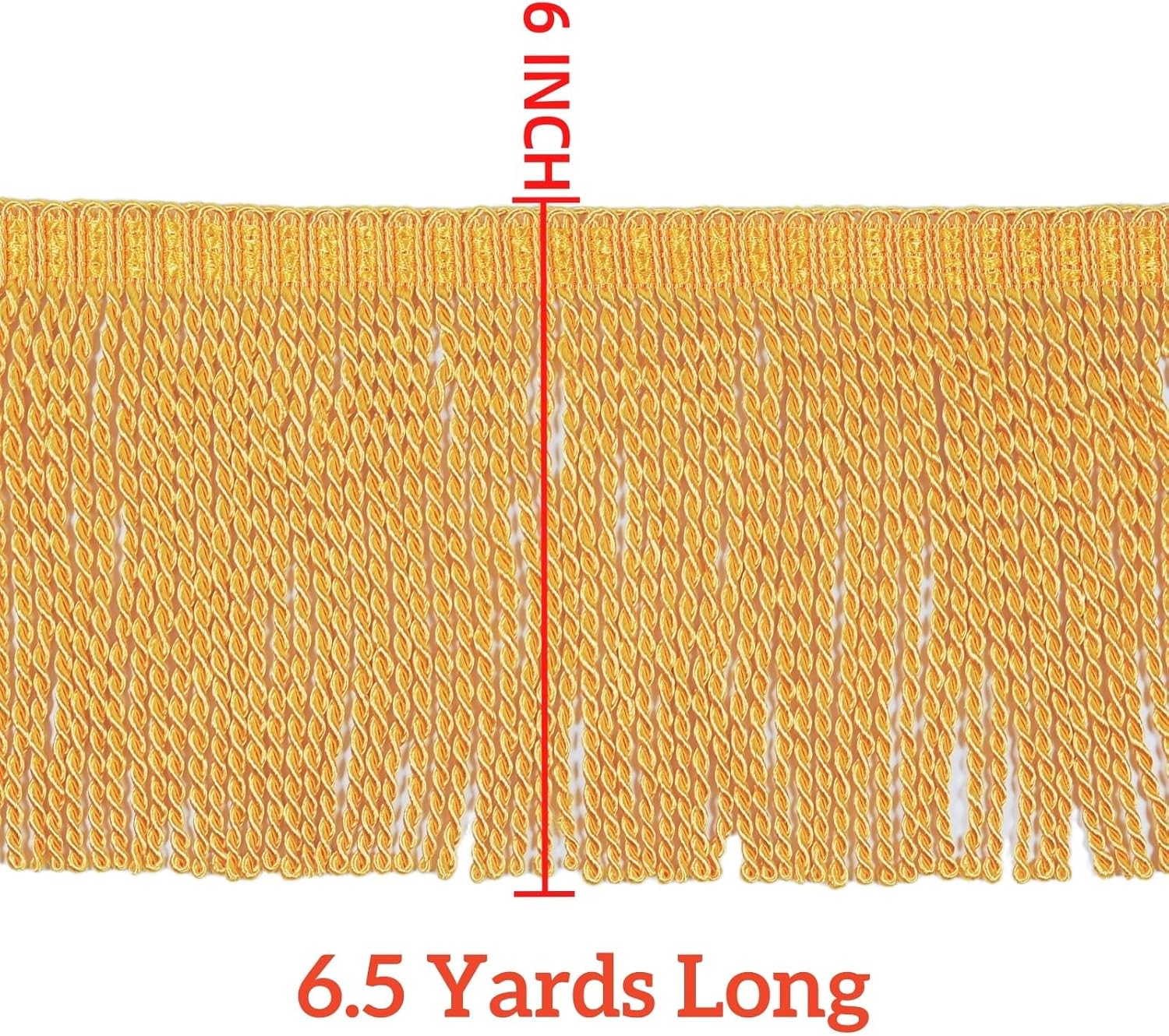 6.5 Yards x 6 Inches Curtain Fringes Bullion Fringe Trim, Sewing Fabric Tassel Trims Embellishments Curtain Weights Cloth Sofa Fringes for Cushions Lampshades Clothes (Dark Coffee)