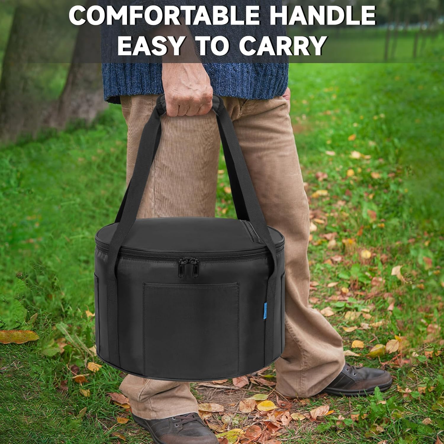 Dutch Oven Bag for 12 Inch,Durable Camp Dutch Oven Storage Bag,Carry Bag Extra Pockets and Sturdy Handles