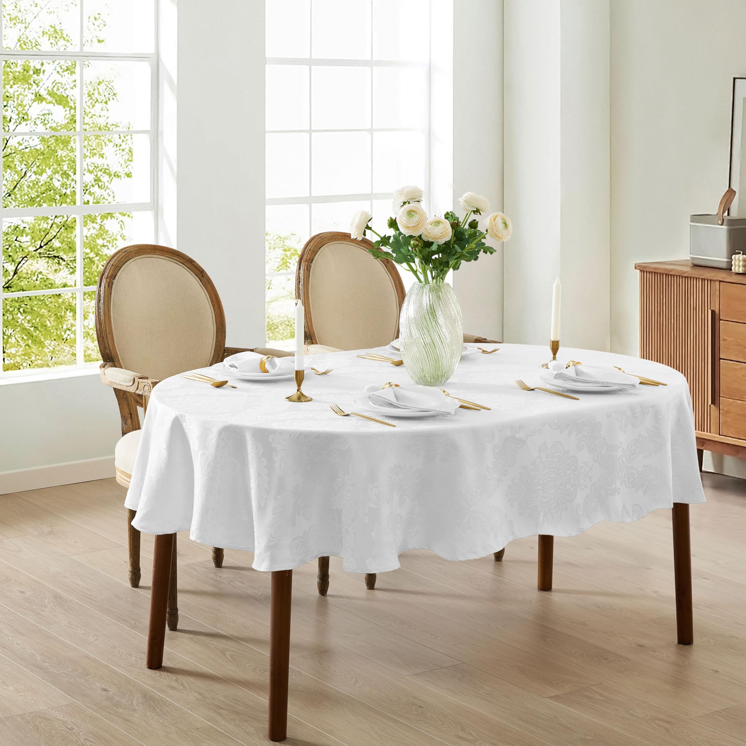   DAMASK テーブルクロス damask elegance 撥水ジャカード織 テーブルクロス 約140×200cm