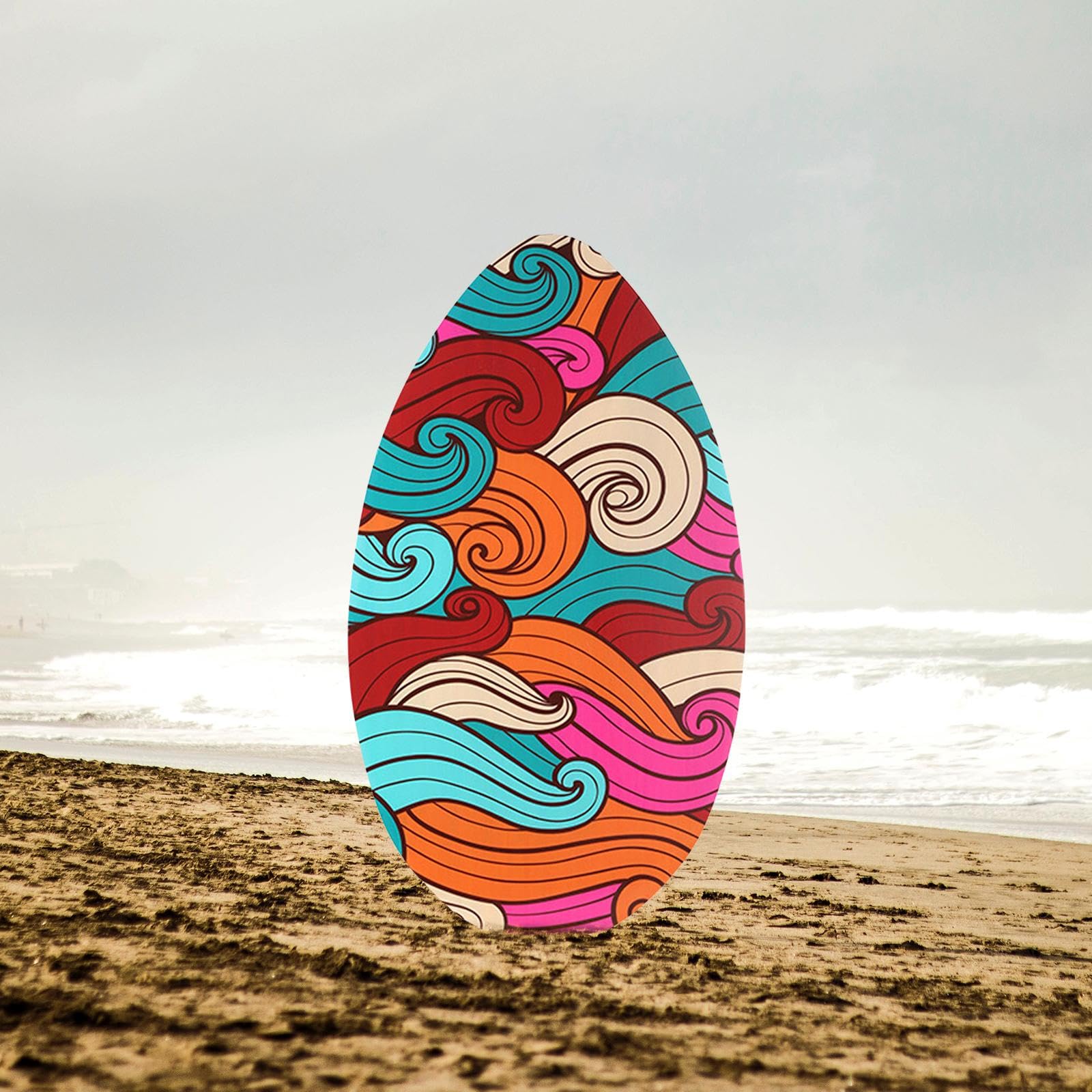 KESOTO Skimboard, Strand Sandboard, Stand Up mit Hochglanzbeschichtung, Hochglanzbeschichtung, Holz, 35 Zoll, Kleines Surfbrett, Skimboard für Teenager, Kind