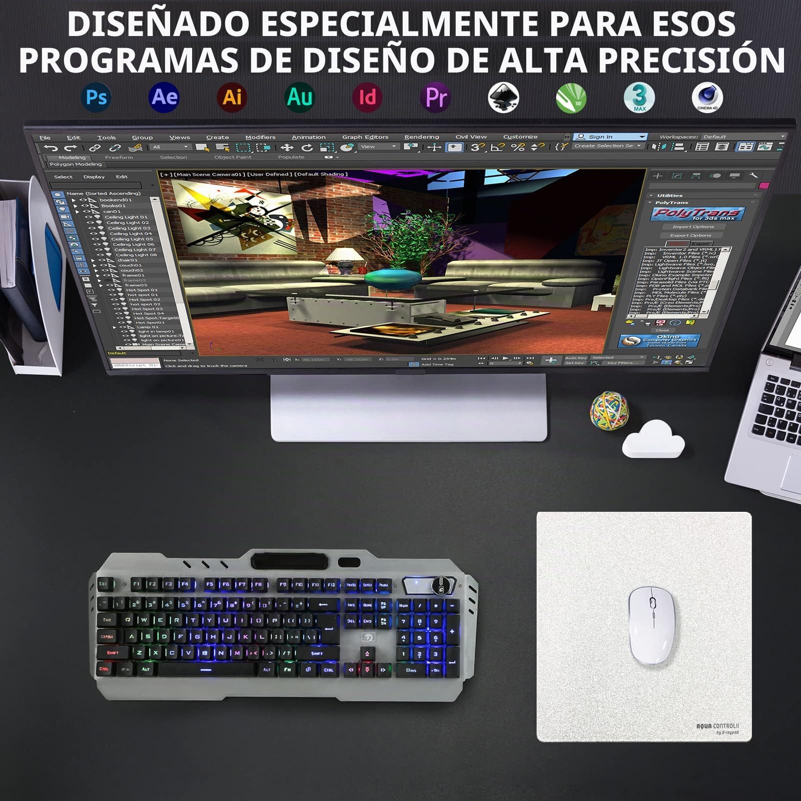 Alfombrilla de ratón para Juegos X-Raypad Aqua Control 2 AC2, Ultra Alta precisión con Velocidad Capacidad de Control, diseñada para Jugadores Fps con Bajos requisitos de dpi