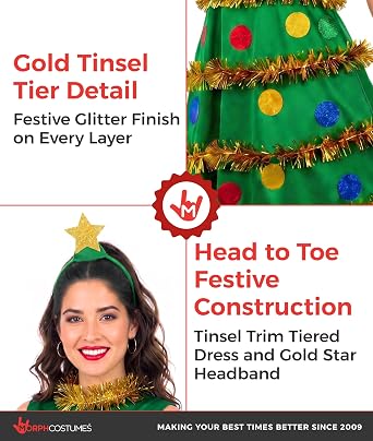 fun shack Christmas Tree Costume Women, Christmas Costume for Women