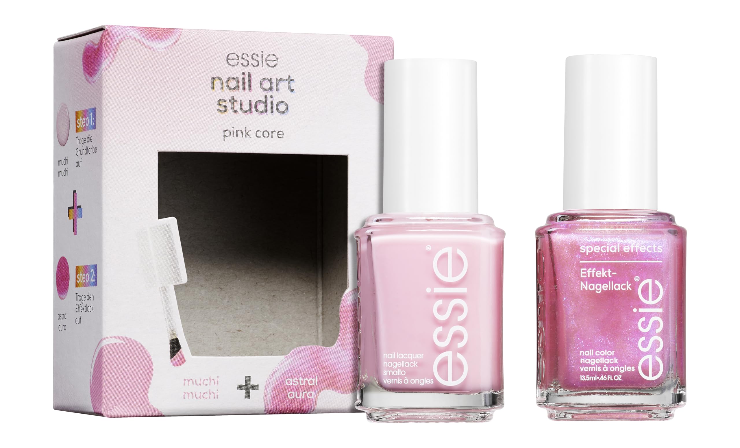 essie nail art studio Set pink core (Nr. 17 muchi muchi, Nr. 20 astral aura)
