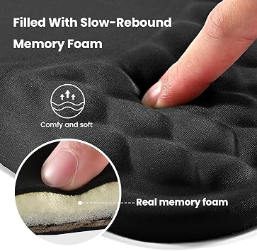 EooCoo Massage Ergonomic Mouse Pad with Wrist Rest, Dual-Slope Design for Carpal Tunnel Relief, Mousepad with Memory Foam Wrist Rest and Non-Slip PU Base, Office Desk Accessories