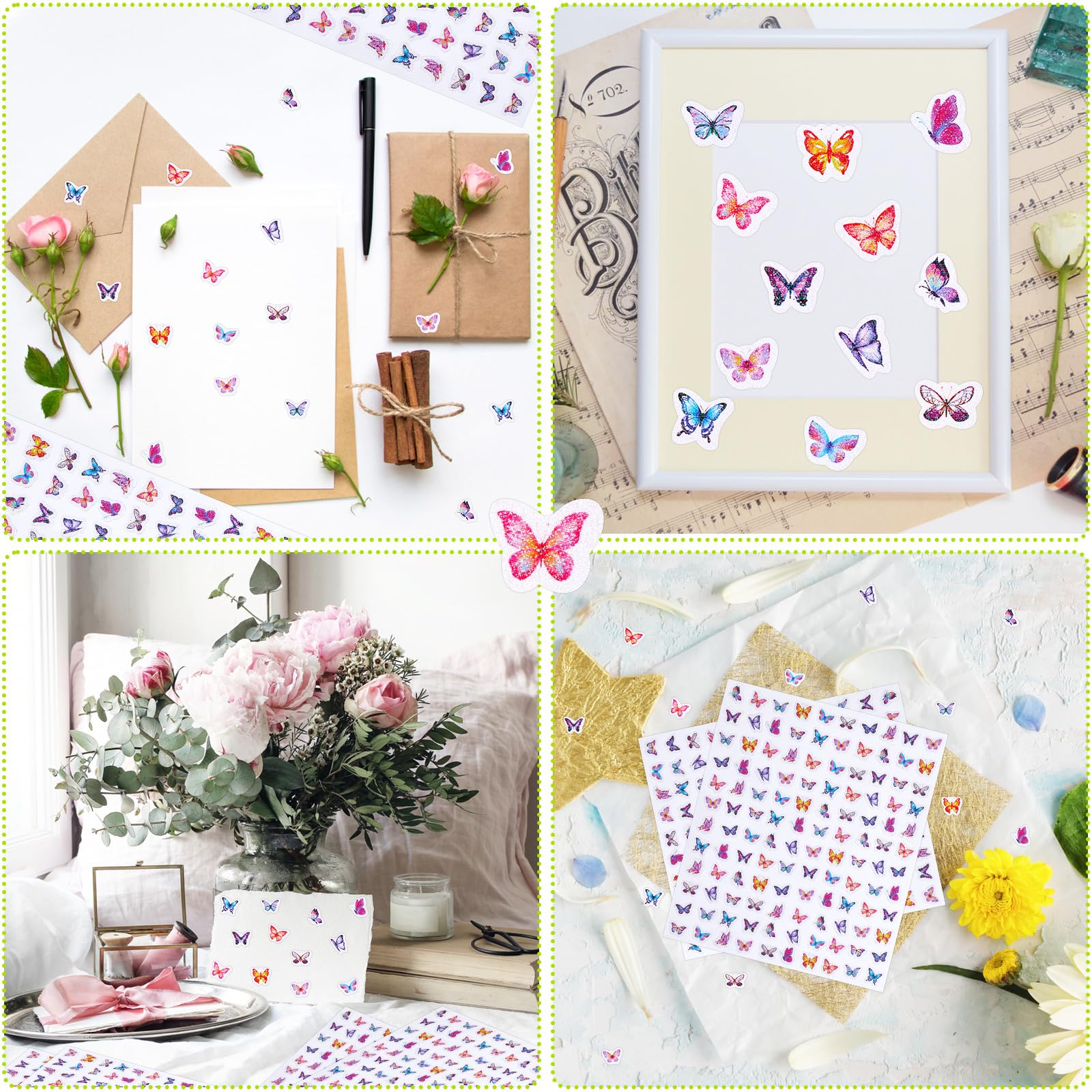Lincia 1200 Pcs Glitter Butterfly Stickers Sparkly Colorful Small Butterfly Stickers for Kids for Classroom Teacher Reward Spring Home Room Theme Party Favor - Image 4