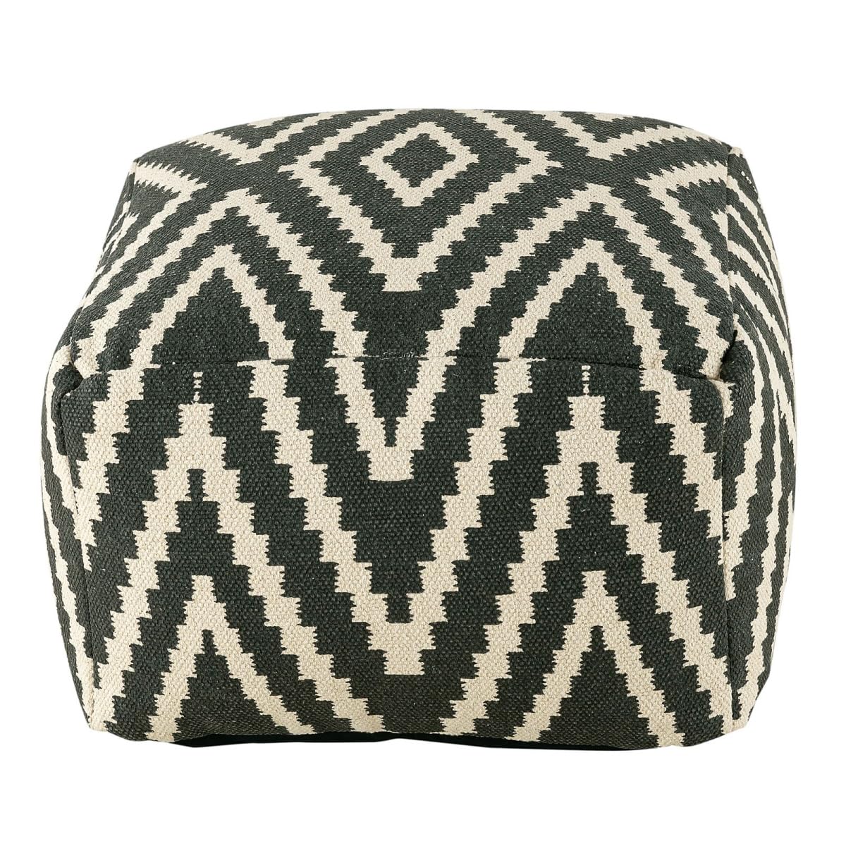 Kelim Sitzwürfel 50x50 H35cm Pouf Fußhocker Sitzhocker Bodenkissen Fußschemel Farbe schwarz