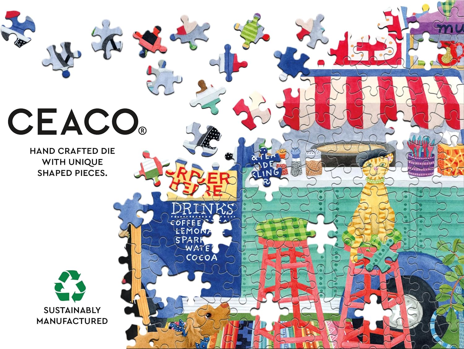 Ceaco - Brian Cook - Butts on Things - 500 Piece Jigsaw Puzzle - Colorful Puzzle for Adults – Precision-Cut Pieces, Beautiful Artwork, and Hours of Relaxing Fun