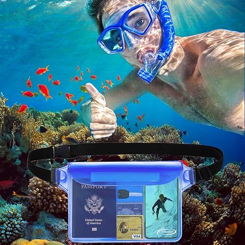 Miniatura 2 de AiRunTech Bolsa impermeable con correa para la cintura (paquete de 2)  Accesorios de playa, la mejor manera de mantener tu teléfono y objetos de