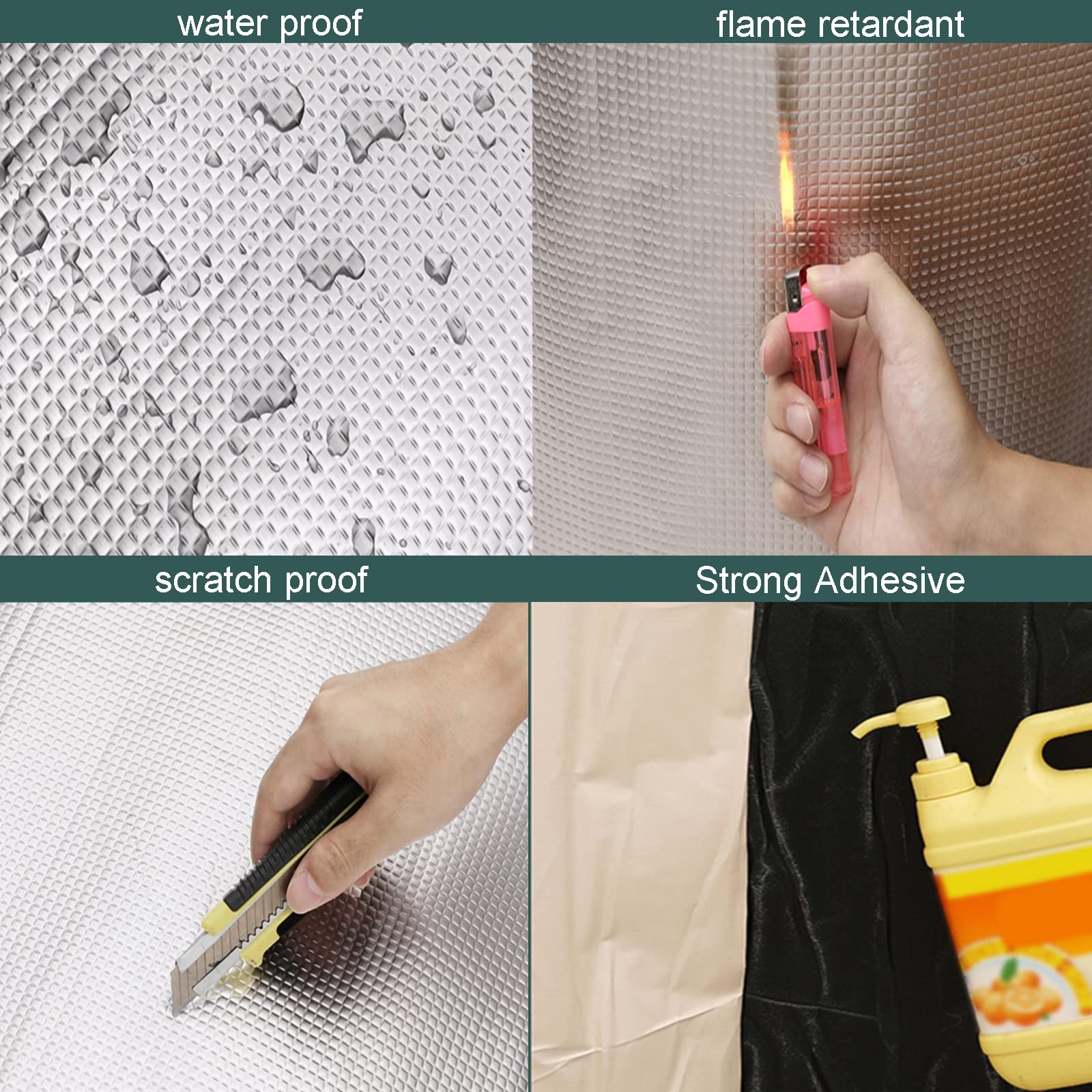 Aislante Térmico Aluminio Forro Papel Adhesivo,Espuma Aislamiento Térmico Acústico Insonorización Coche,Papel de Aluminio,Retardante De Llama,Anticongelante,10mm（thk）,1 * 9M (9m²)