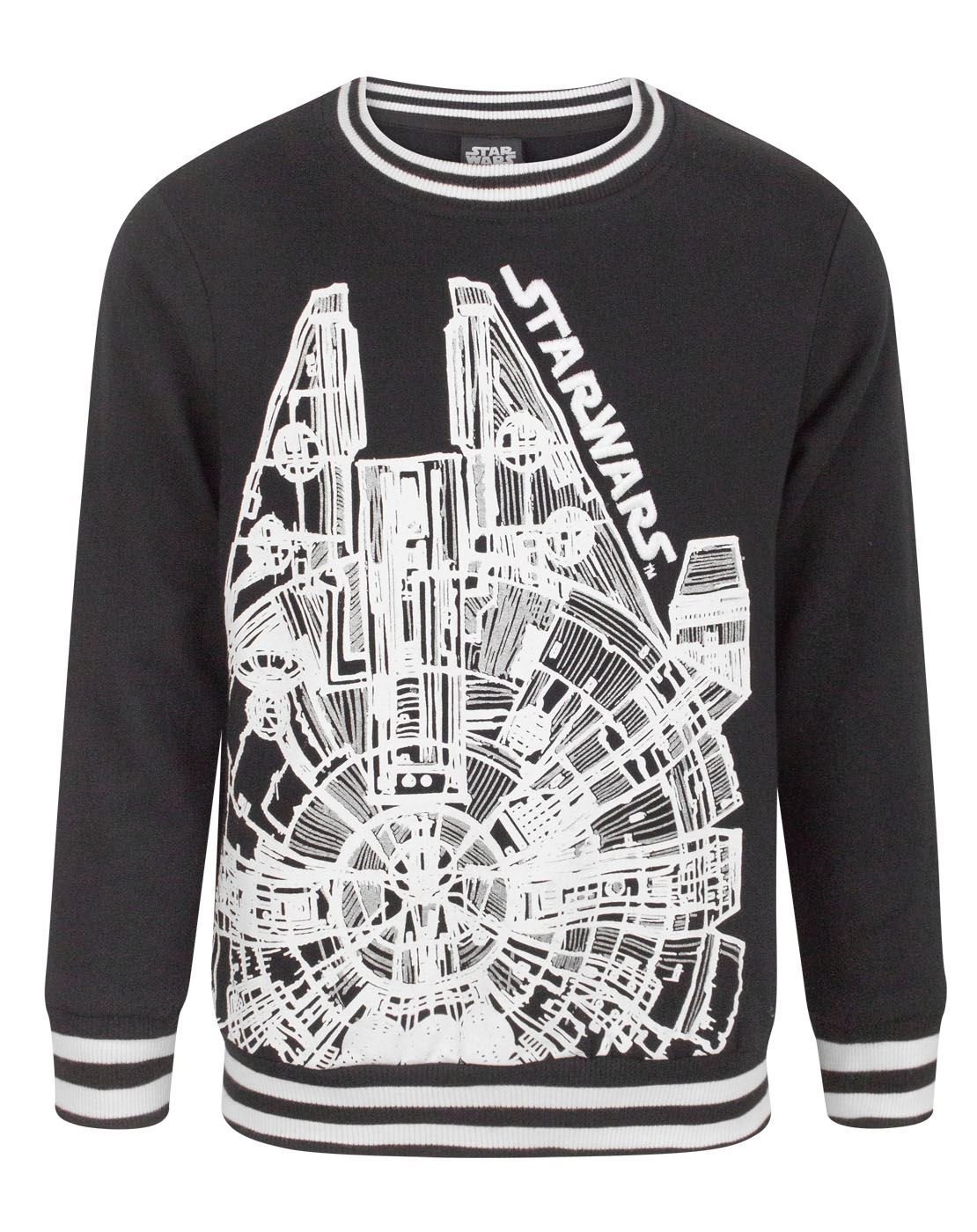 Sweat Star Wars Millennium Falcon pull enfant vêtement coton noir - 2