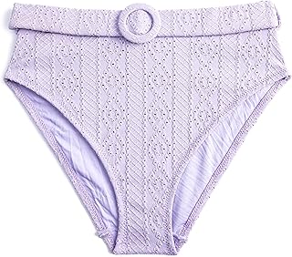 Yüksek Bel Bikini Altı Kemer Detaylı Dokulu