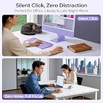 seenda MOU001 Bluetooth Wireless Mouse, 3-Device Connection (USB & Dual Bluetooth), Ergonomic Mouse for Laptop, Rechargeable Quiet Click Computer Mouse, 3-Level DPI for Windows, Mac Chromebook,Purple