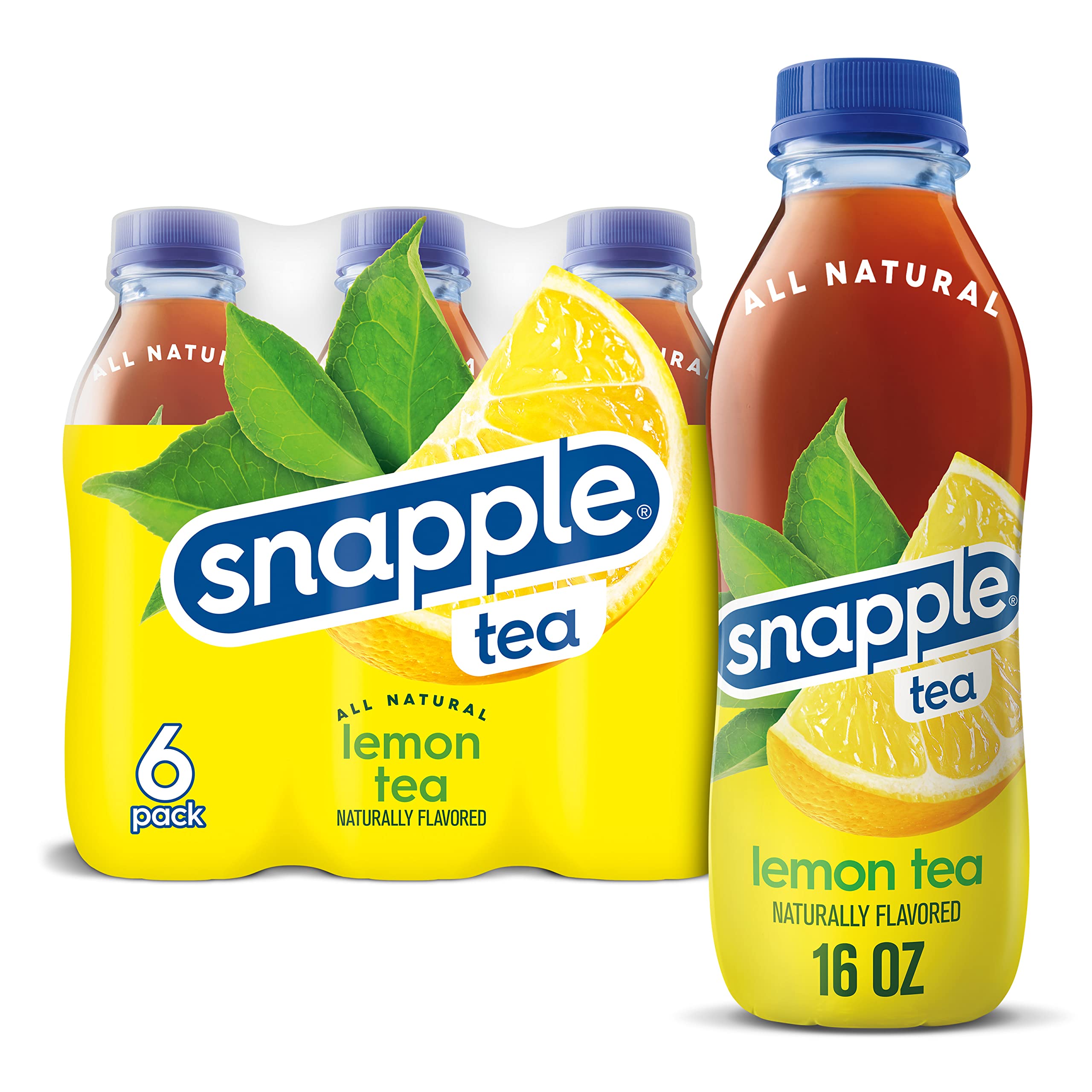 Snapple Lemon Tea, 16 fl oz recycled plastic bottle, 6 pack