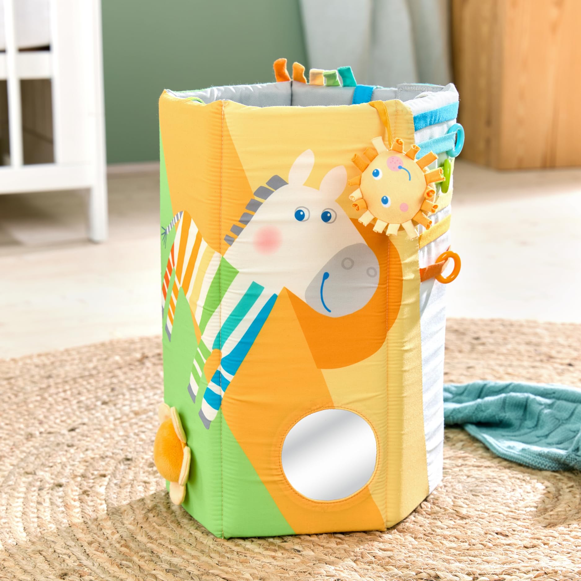 HABA Baby Entdeckerrolle Zebra – Erstes Baby-Spielzeug 4-in-1 Multitalent ab 6 Monaten mit spannenden Effekten & Activity-Trainer – 2012336001