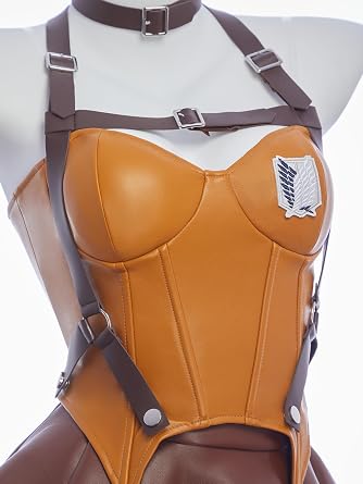 Micotaku Officially Licensed Attack on Titan Survey Corps Women's PU Corset Skirt Cosplay Set
