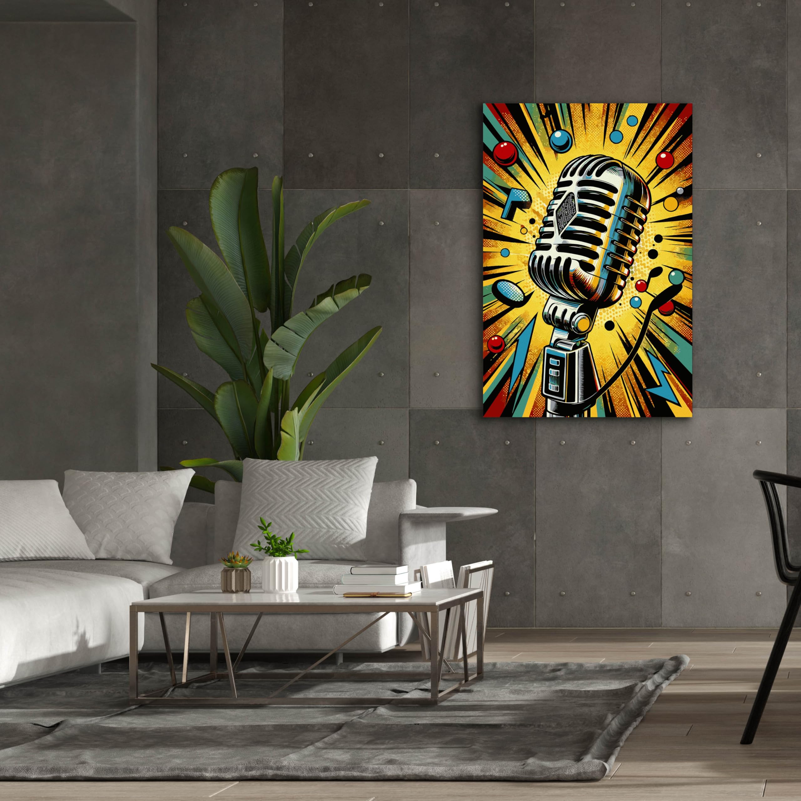 Amazon.com: Epic Graffiti 'Microphone' by Andreas Magnusson Canvas