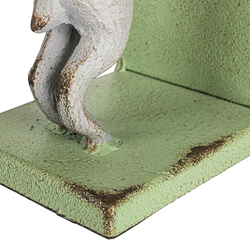 Miniatura 7 de Creative Co-Op Sujetalibros decorativos de metal fundido de 2 tonos, verde y gris, juego de 2