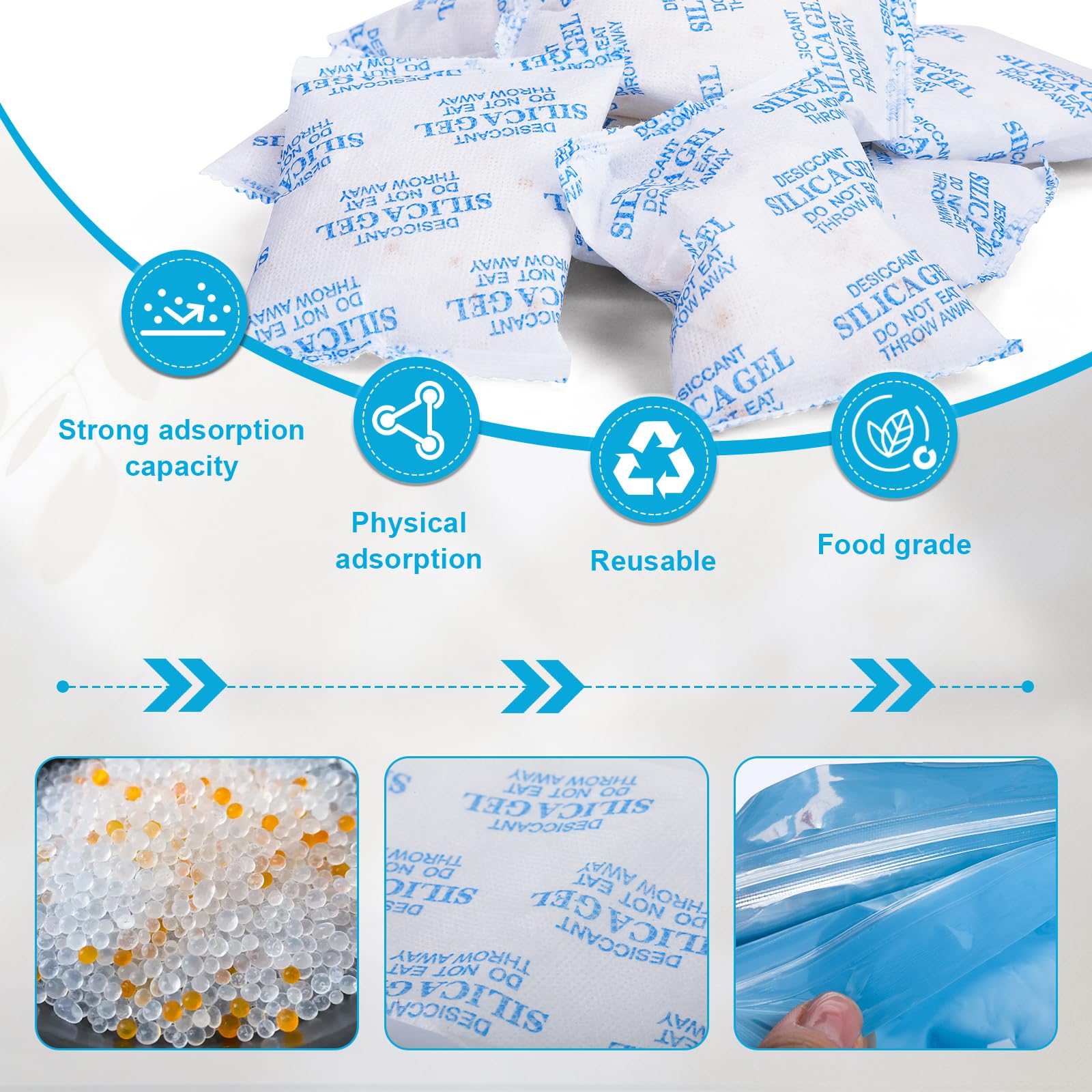 Color-Indicating Silica Gel Packets - Moisture Control -3