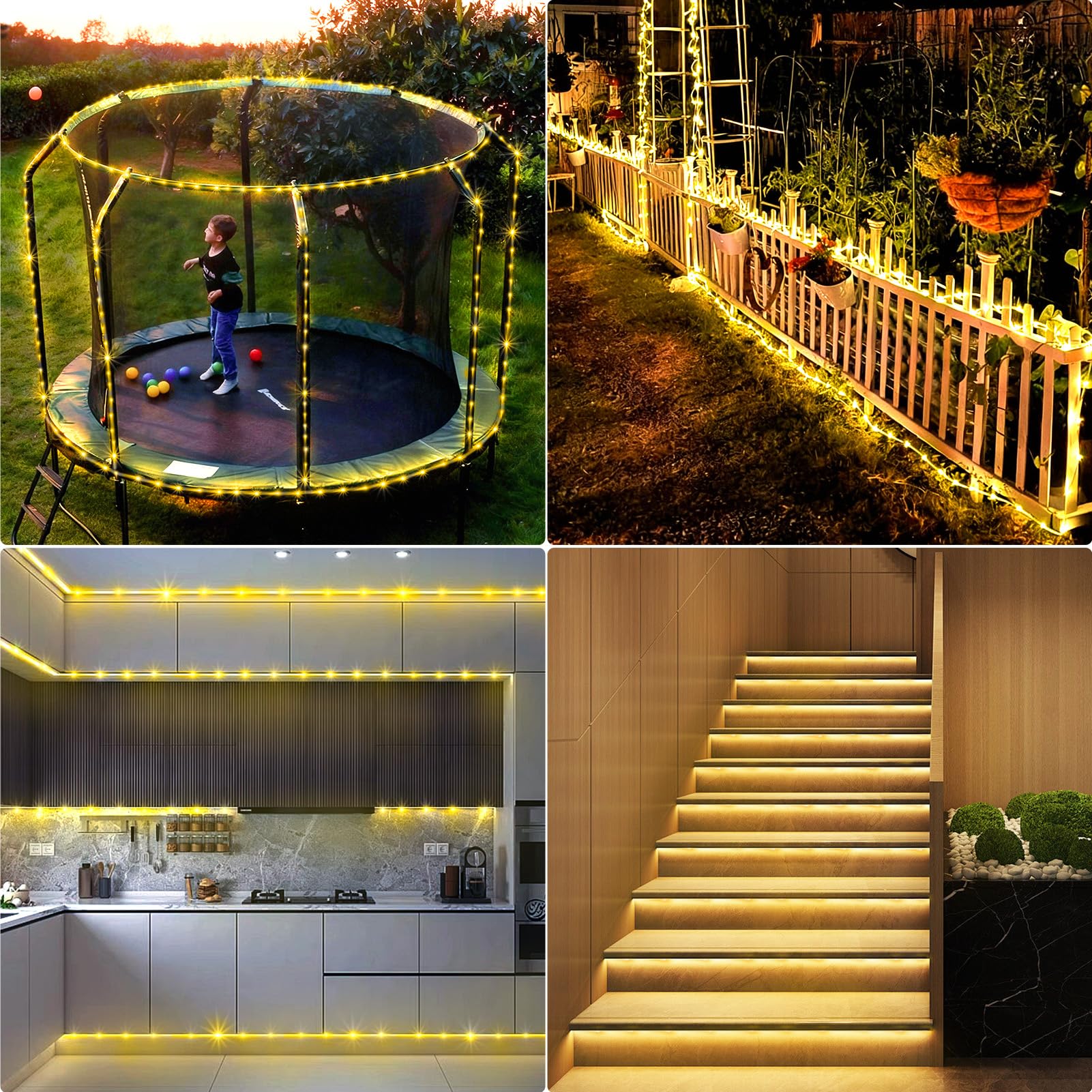AGPtEK 100 LED Starry Fairy Lights – 42.6ft White Rope String, 8 Modes For Indoor/Outdoor Decor