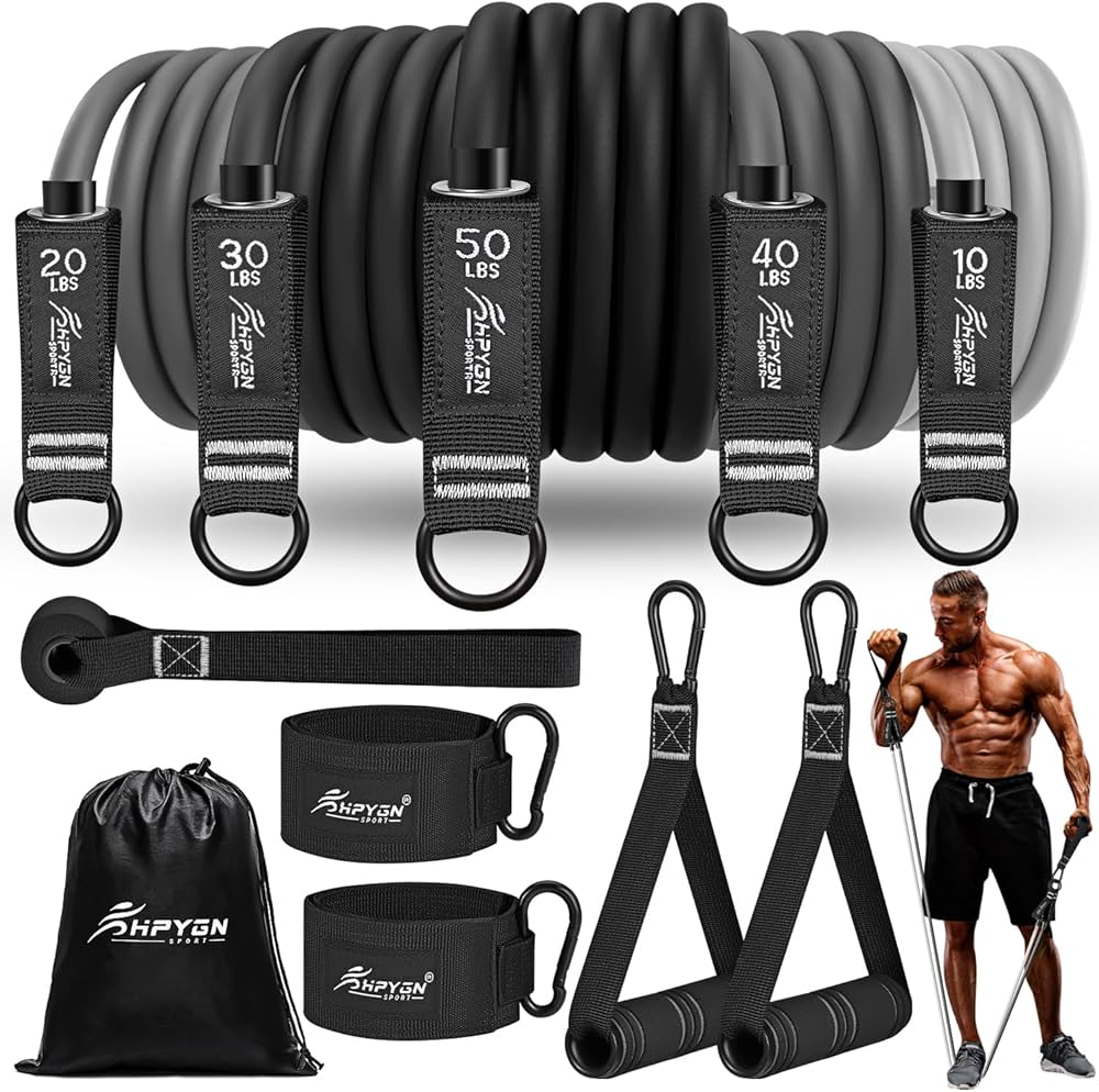 HPYGN Resistance Bands, Exercise Bands with Handles, Door Anchor, Legs Ankle Straps, Fitness Tubes Resistance Set for Home Workout, Muscle Training, Yoga, Physical Therapy, Home Gym Equipment : Amazon.ca: Sports & Outdoors