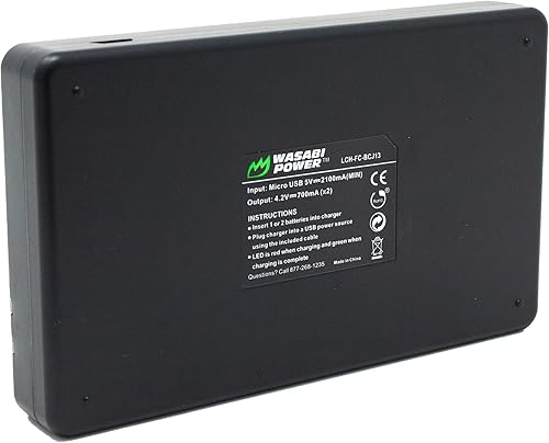Miniatura 8 de Wasabi Power Batería (paquete de 2) y cargador USB dual compatible con Panasonic DMW-BCJ13 y Lumix DMC-LX5, DMC-LX7