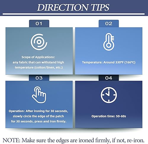 Vista 23 de KING MOUNTAIN Parche de reparación termoadhesivo, paquete de 20 piezas, parche de reparación termoadhesivo 100% algodón, 3 x 4-1/4 con pegamento