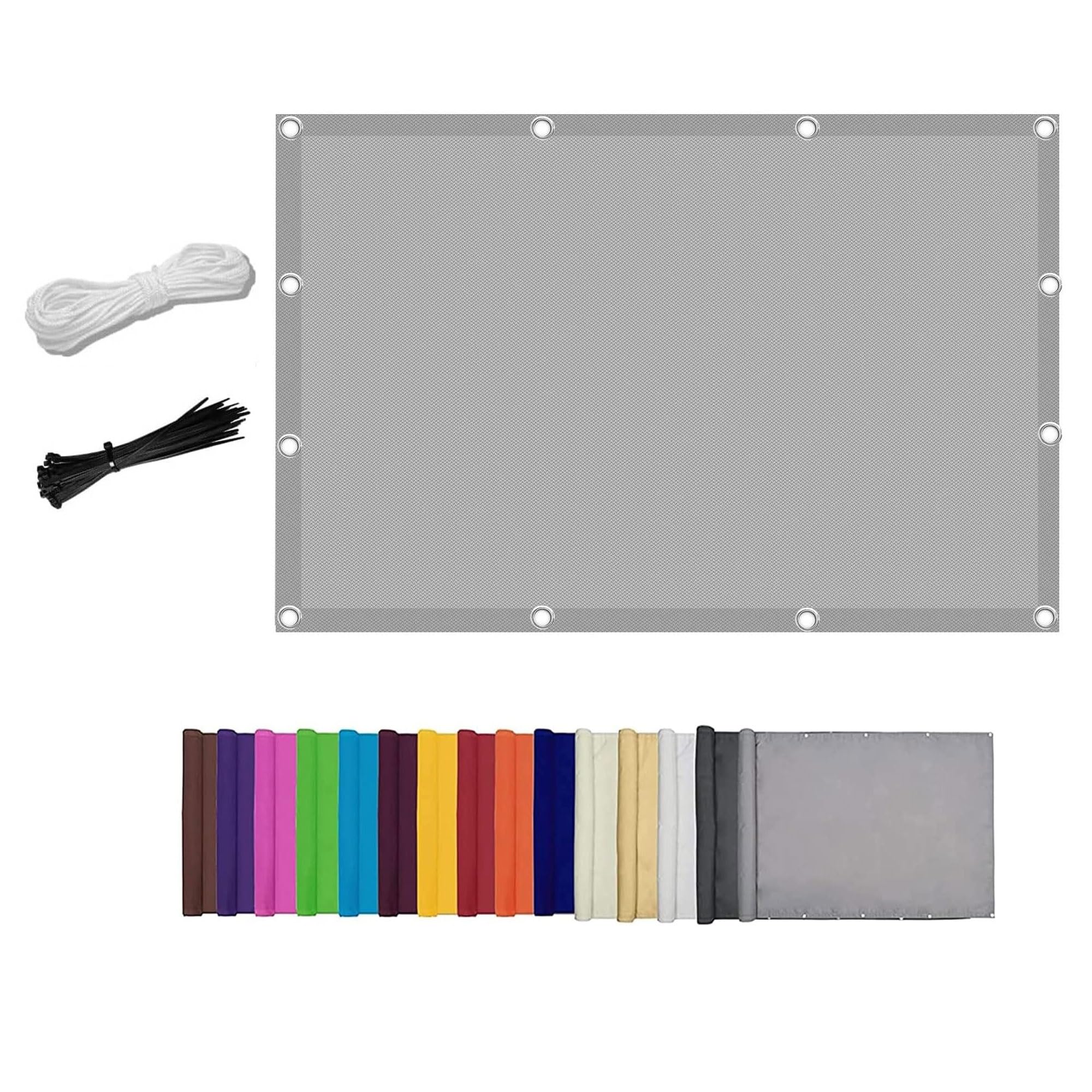 Pare-soleil rectangulaire gris clair 0,9x5m étanche pour balcon