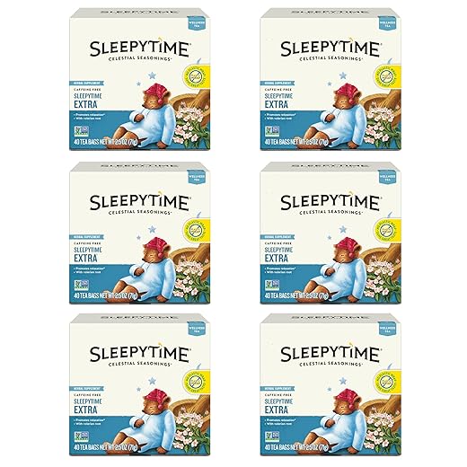 Celestial Seasonings Sleepytime Extra Herbal Tea, Promotes Relaxation, 40 Count (Pack of 6)