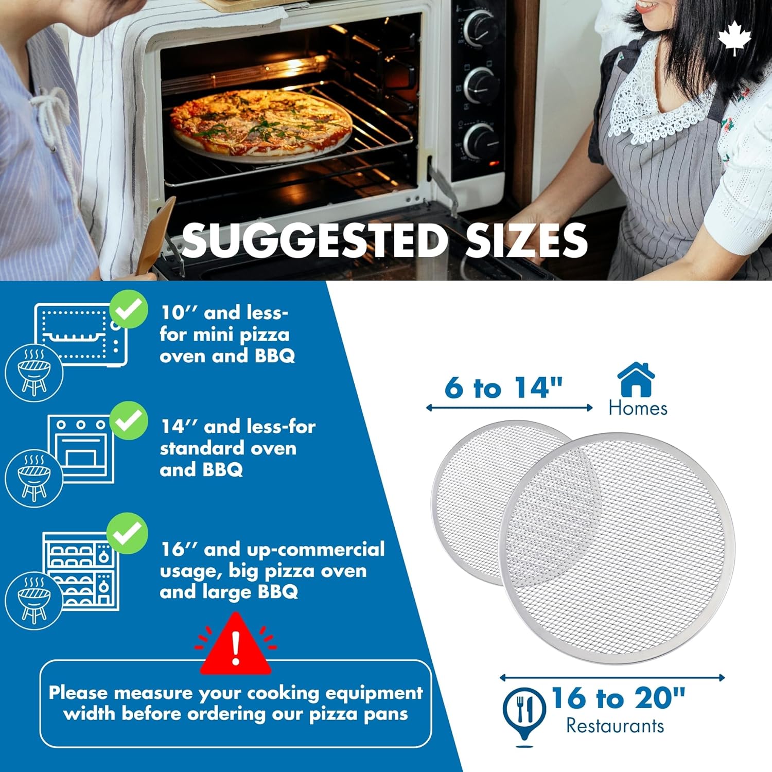 Norjac 16 Inch Pizza Screen, 2 Pack – Aluminum Mesh for Oven, Seamless, Rust-Free, Durable Baking Trays for Crispy Crusts
