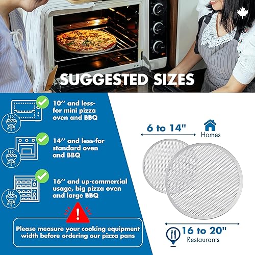 Miniatura 7 de Norjac 8 Inch Pizza Screen, 12 Pack – Aluminum Mesh for Oven, Seamless, Rust-Free, Durable Baking Trays for Crispy Crusts