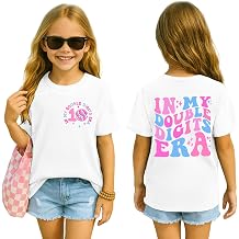 in My Double Digits Era Girl T-Shirt 10 Year Old Birthday Summer Crewneck Shirt Outfits