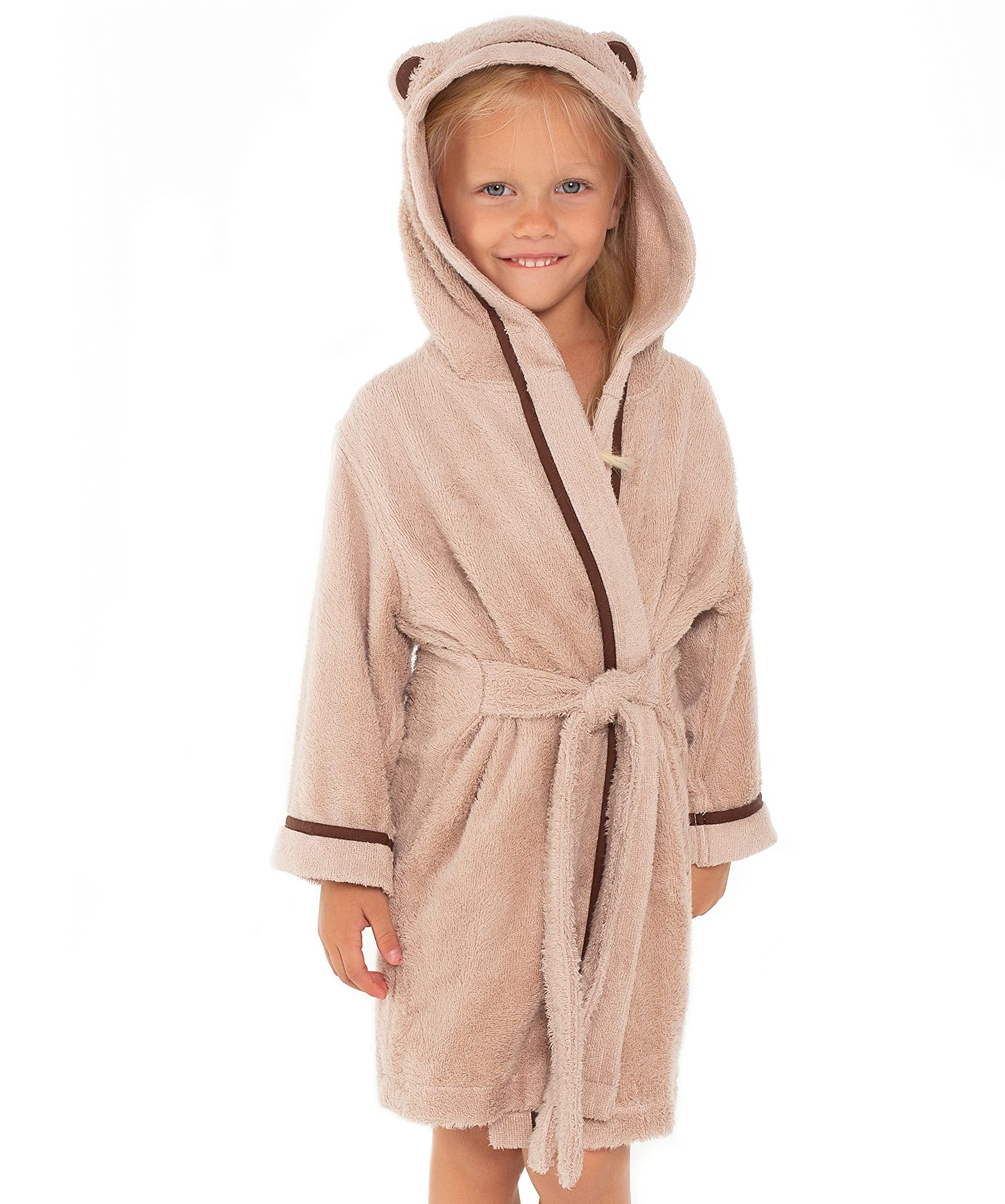 Premium Soft Toddler Bathrobe - Rayon from Bamboo Toddler Robe with Hood - Kids Boys Girls Robe