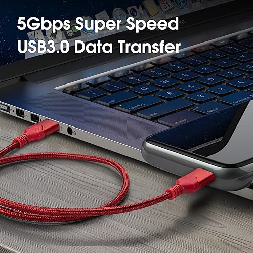 Miniatura 4 de Cable USB 3.0 macho a macho, USB A a USB, cable de datos de alta velocidad compatible con unidad de disco duroenfriador de