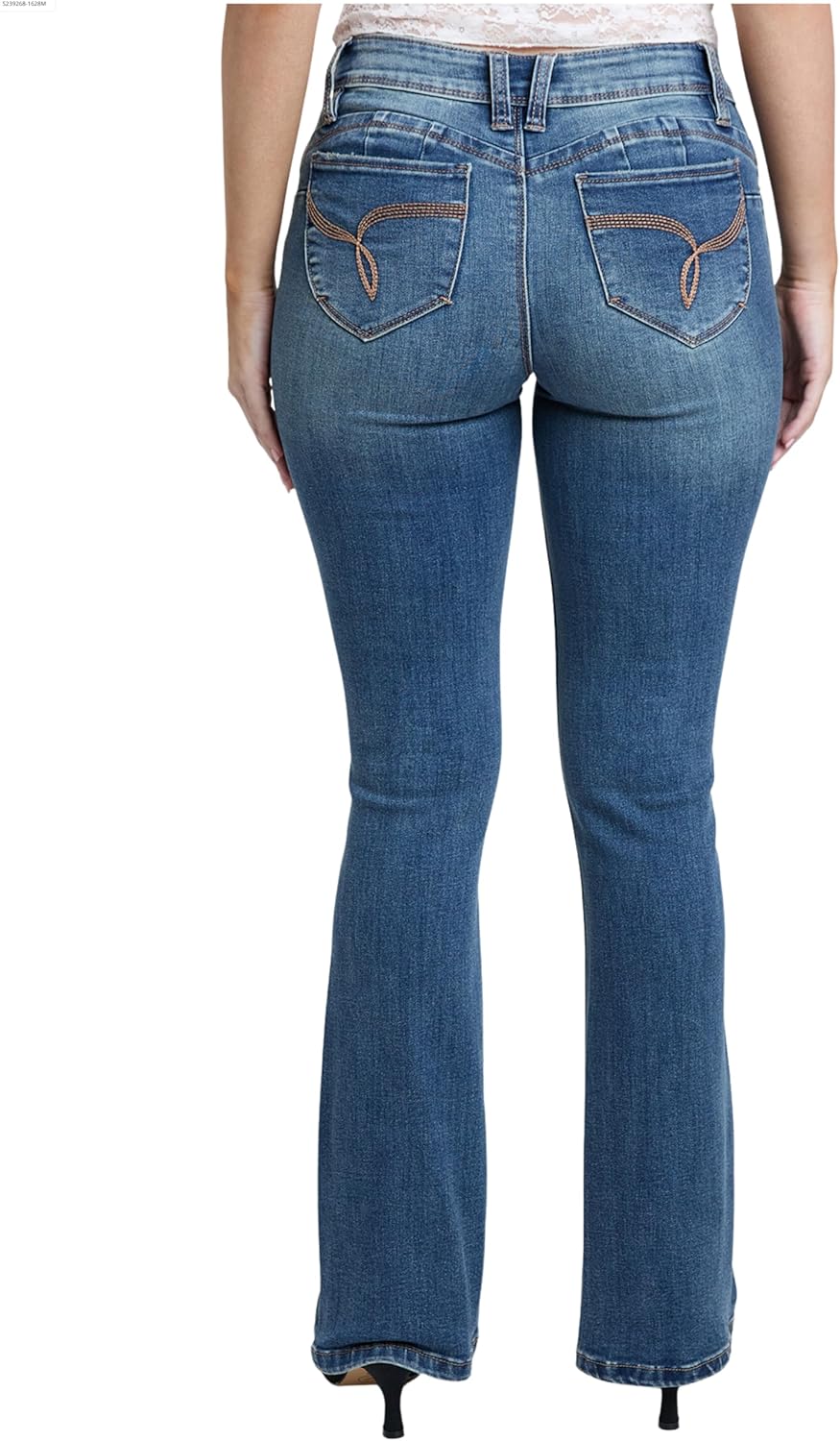 YMI Jeans Women's Wannabettabutt Mid Rise Bootcut Jeans - Image 3