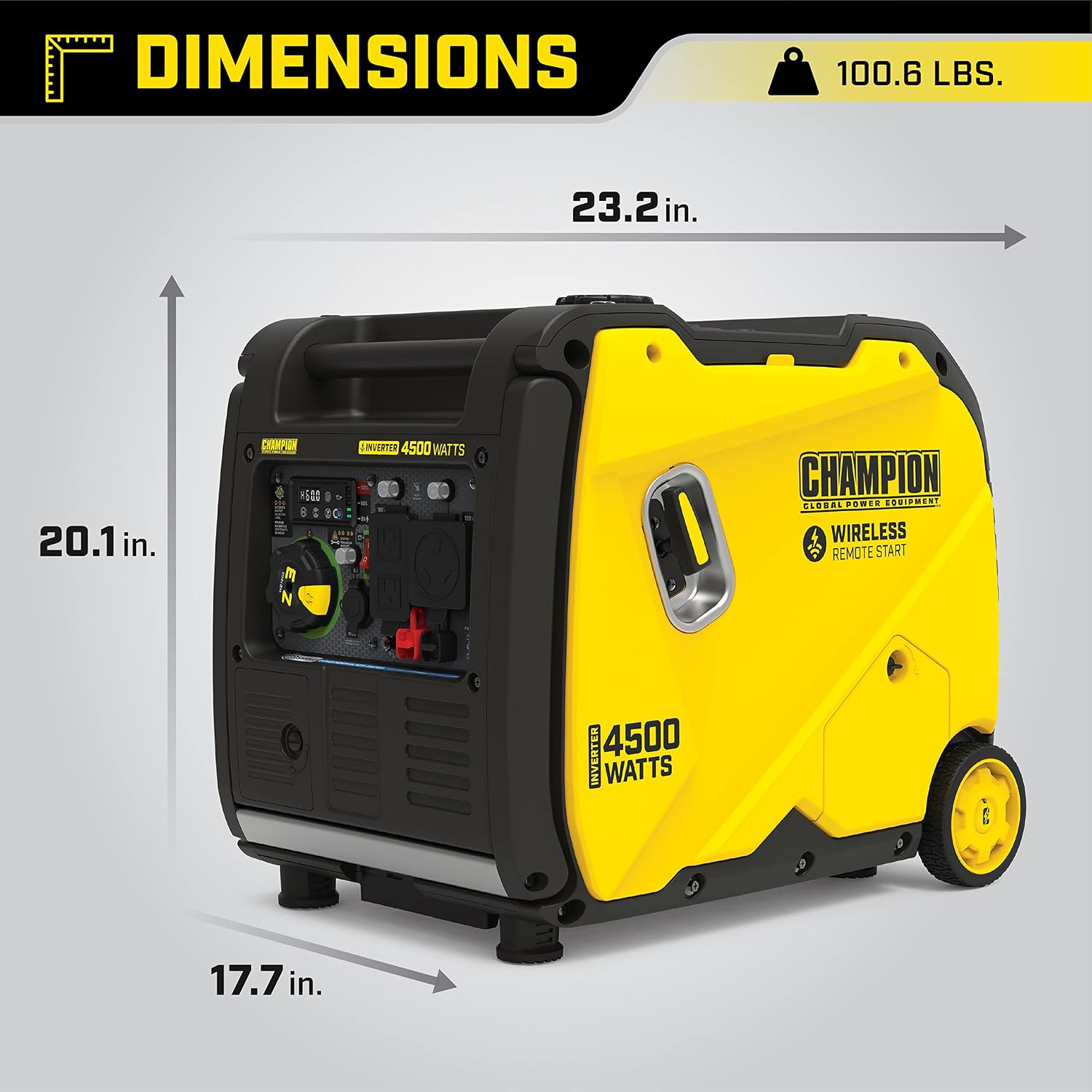 Champion Power Equipment 4500-Watt Wireless Remote Start RV Ready Portable Inverter Generator with Quiet Technology and CO Shield