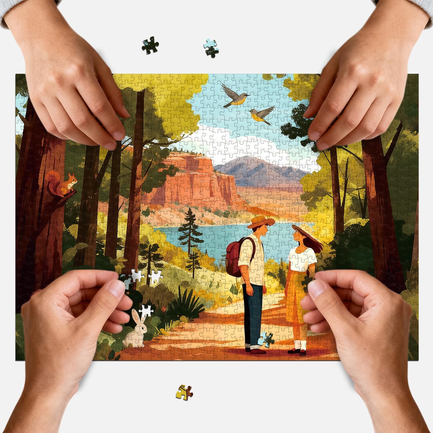 Puzzles for Adults 1000 Pieces Jigsaw Puzzles Impossible Puzzle with Letters on Back Scene Landscape Puzzle for Valentine Friends(27.56x19.7 Inch)