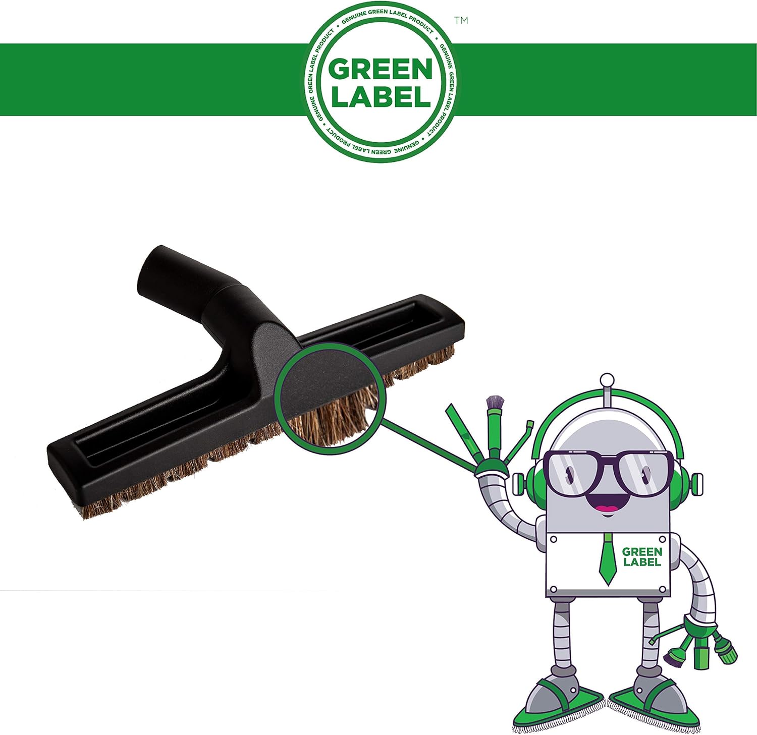 Green Label Brand Deluxe Hard Floor Brush with Horsehair Bristles Use with Bosch and Miele Vacuum Cleaners : Home & Kitchen