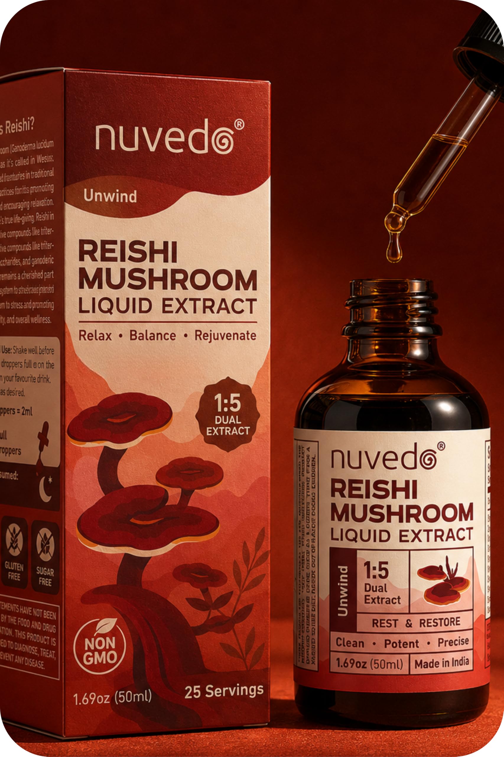 Nuvedo Reishi Mushroom Liquid Extract | 1.69 fl oz