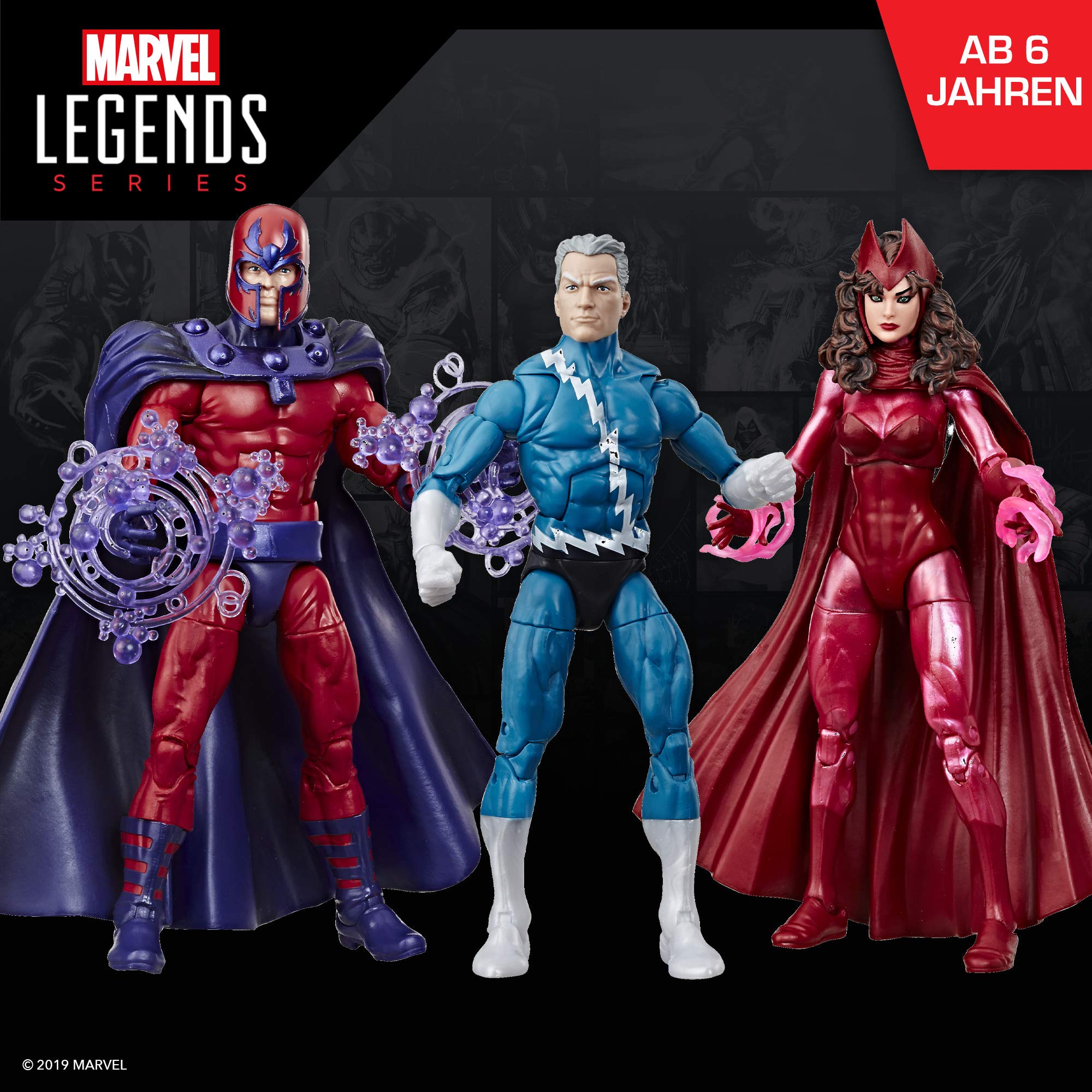 Hasbro Marvel Legends Series - X-Men Magneto, Quicksilver e Scarlet Marvel 80esimo Anniversario, Multicolore, E5168E49 [Esclusivo Amazon]