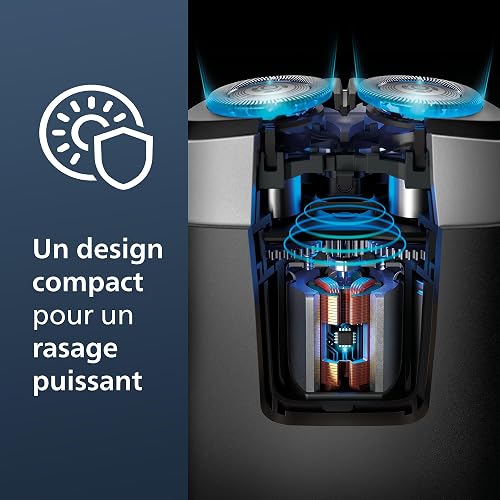 Rasoir portable Philips, rasoir électrique sec et humide, système de lames ComfortCut, têtes flottantes 3D, design compact, batterie puissante, modèle PQ888/06 - 5