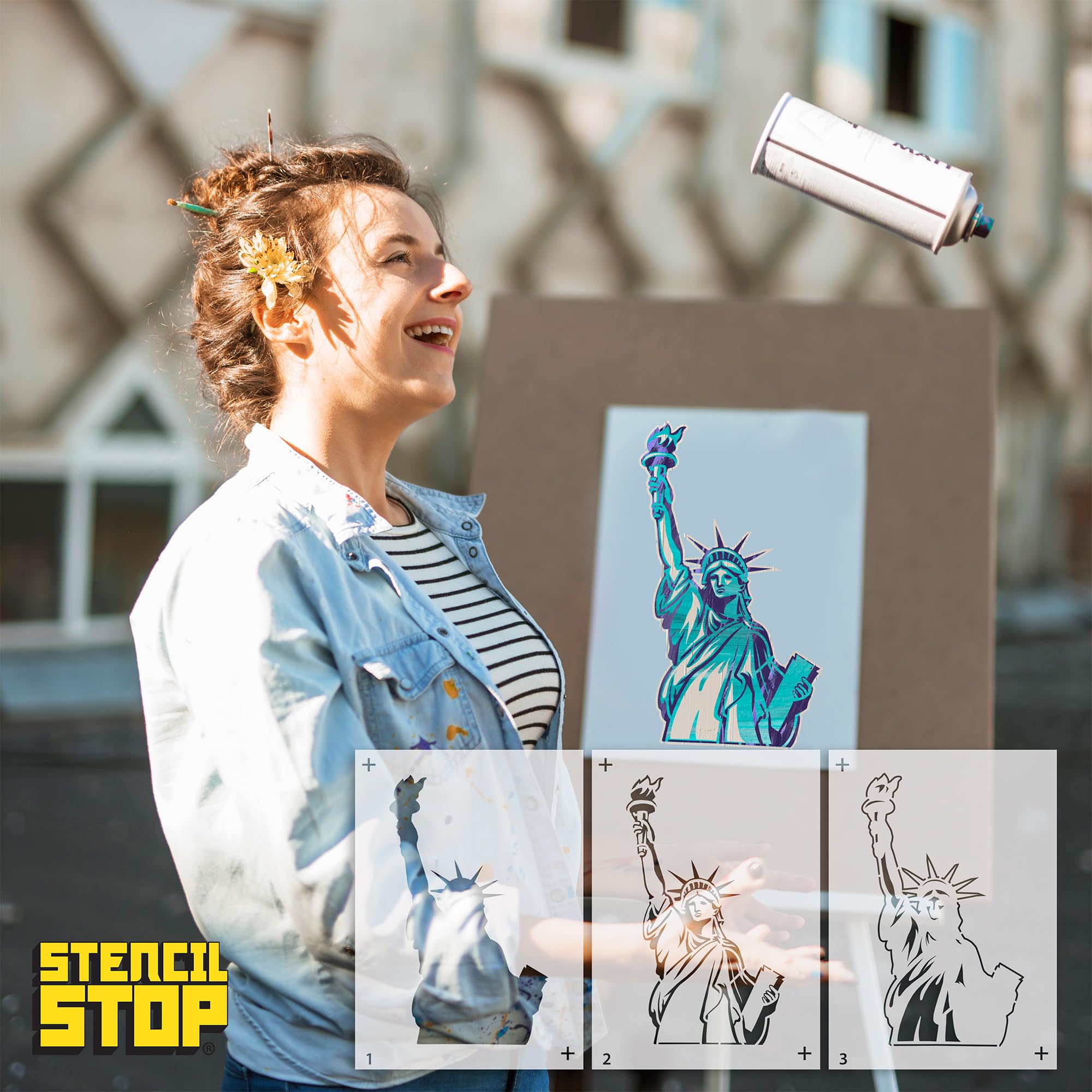 Stencil Stop Personalisierte, geschichtete Schablonen für Sprühmalerei, anpassbar für Logos, Unternehmen, Bilder, 14 mm Mylar-Kunststoff