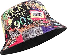 MILAKOO Bucket Hat Fisherman Hats Retro 80's 90's Style Fisherman Hat Fashionable Unisex Reversible Fisherman Hat Double Sided Sun Hat