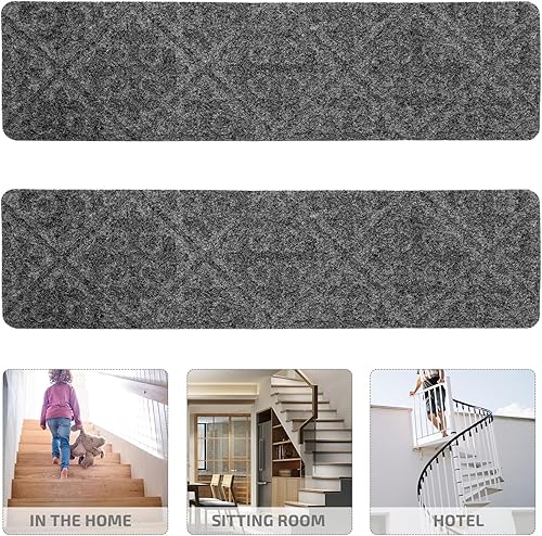 Miniatura 7 de Uonlytech 2 tapetes para escaleras, cinta antiescalera, antipiso, no escalera, cubierta de escalera, alfombra de área para habitación de niños,