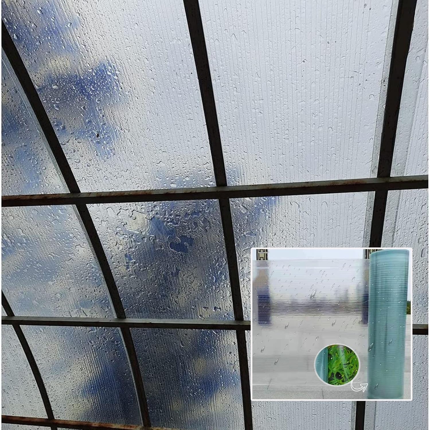 UTOYA Polycarbonate Roof Canopies，Clear Daylighting Sheet，UV Protection Rainproof Outdoor Awning for Greenhouses Sheds Cladding Panels (Color : Clear, Size : 24x79in)