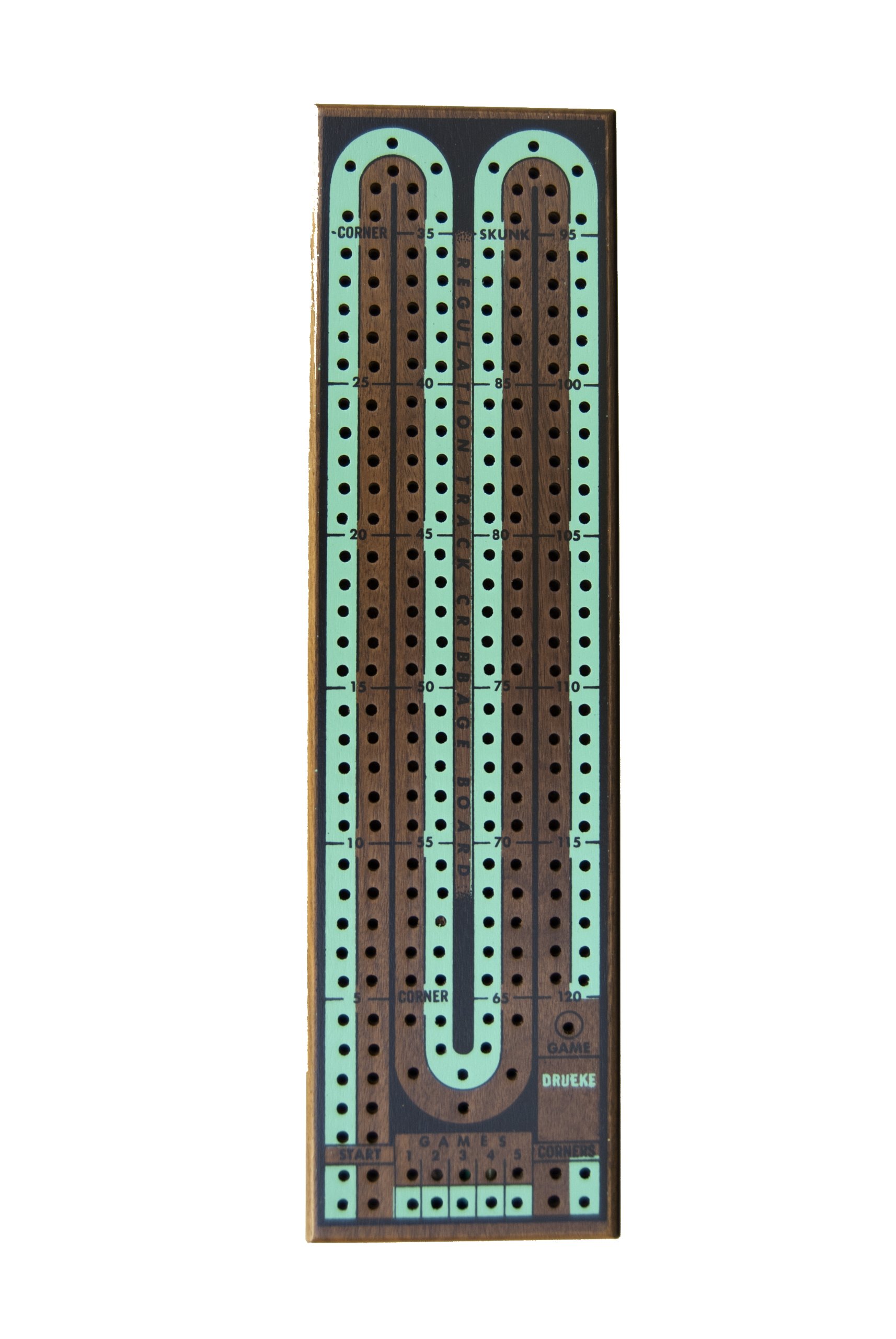 Deluxe Walnut 2-Track Cribbage Board