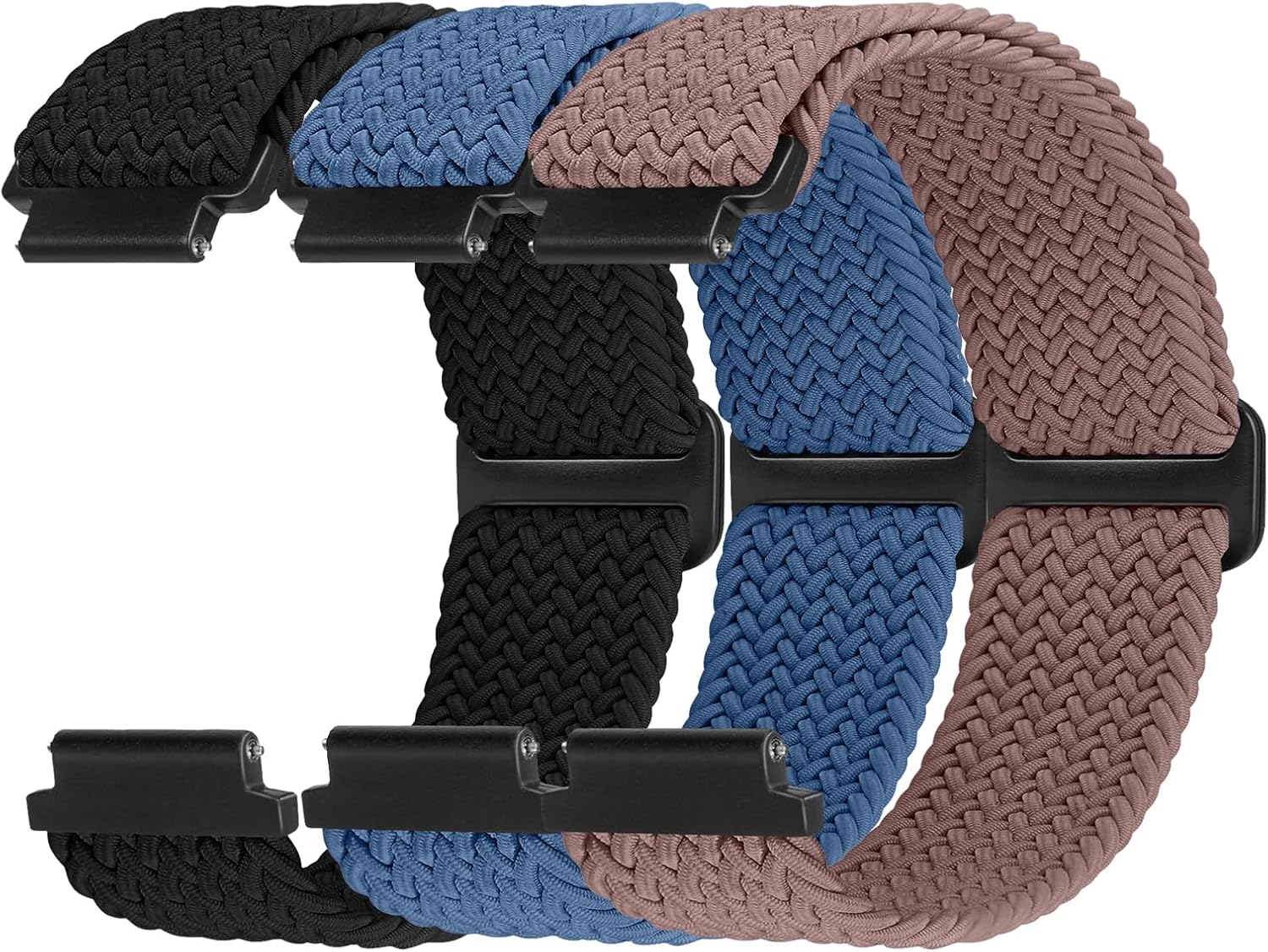 Braided Nylon Watch Bands Compatible with 16mm 18mm 19mm 20mm 22mm Watch Bands Quick Release Replacement Wristband, Adjustable Stretchy Straps Fabric Bands for Men Women