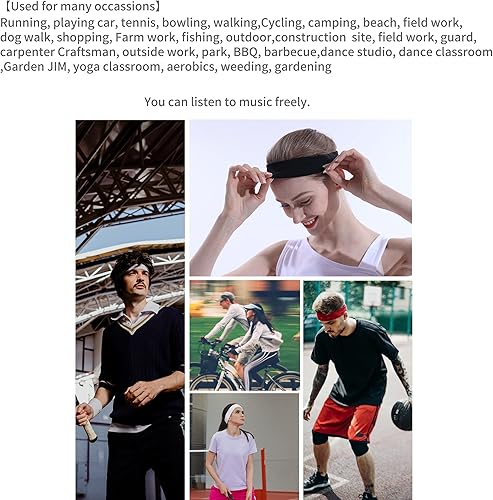 Miniatura 8 de BenexBesdi Diadema deportiva inalámbrica a prueba de sudor máscara de ojos para dormir diadema para gimnasios auriculares musicales con altavoz HD
