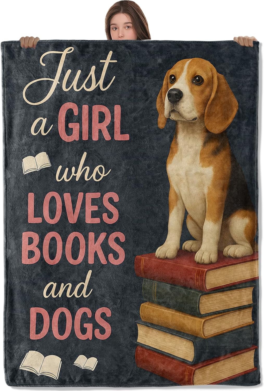 Cute Dog Paw Print Blanket, Comfy & Warm Flannel Inspirational Quote Throw Blanket for Couch, Gifts for Pet Lovers Women Kids, Soft Lightweight Travel Bed Home Blankets for Decor 50"×60"