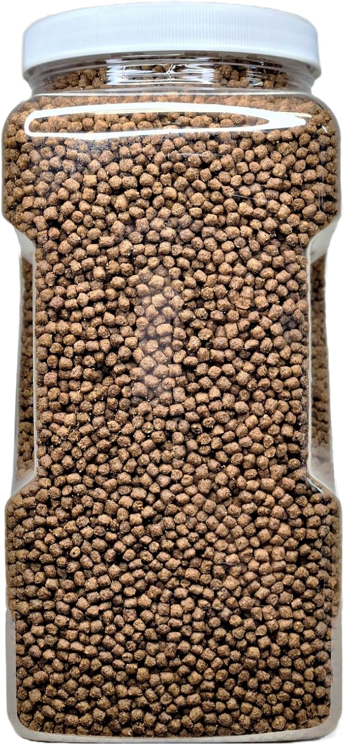 Aquatic Foods Inc. Cichlid Pellets, 45% Protein Floating 4.5mm (5/32") Pellets for Oscars, Central American, South American Cichlids…4-lb Lg Jar